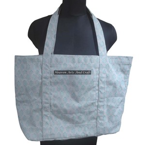 Sacs en toile durables imprimés en bloc personnalisés avec poignées en tissu Sacs fourre-tout réutilisables pour un usage quotidien Sac de transport de taille standard - Product Image 1