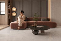 Carrelage en porcelaine vitrifiée Marmeta Ivory Vein 600x1200mm, finition mate, résistant aux taches, antidérapant, résistant au feu, pour murs intérieurs