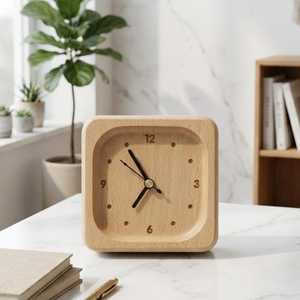 Wooden Desktop <b>Clock</b> Minimalist Style Office Decoration smart Table <b>Clocks</b> - Product Image 2