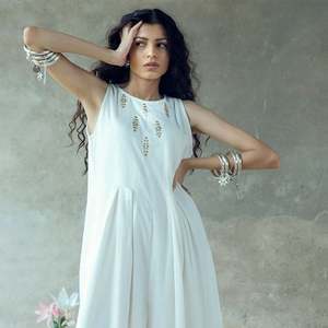 Mono Casual de Una Pieza para Mujer, 100% Lino y Algodón, Sin Mangas, Bordado, Precio al por Mayor - Product Image 2