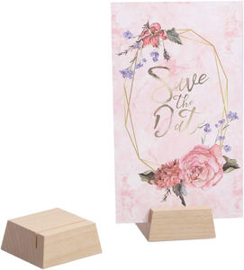 Soportes para Números de Mesa de Madera Natural, Hechos de Madera Dura, Porta Tarjetas para Eventos, Fiestas, Letreros con Números de Mesa - Product Image 2