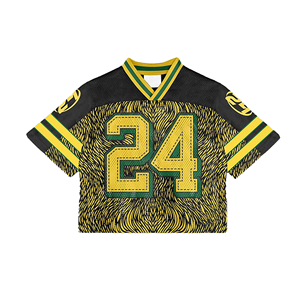 Customizable Vintage Men's <b>Soccer</b> Football Jersey Oversized Boxy Mesh V-Neck Crop Drop Shoulder Winter OEM Service Private Logo - Product Image 6