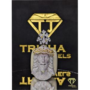Pendentif haut de gamme en moissanite « Jesus Piece », argent sterling 925, collection de bijoux religieux hip-hop sertis de pierres, par Trisha Jewels - Product Image 5