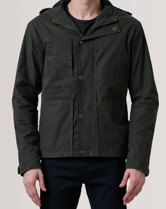 High Performance Men's Stand Canvas <b>Jacket</b> Solid Color Casual Regular Fit Covered Button Closure Windproof Winter Wear XL Size - Product Image 2