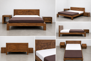 Plataforma de Madera de Mango Sólida, Ecológica, Plegable, Ajustable, Convertible, de Lujo Moderno, de Alta Calidad, Tamaño Completo, Venta al Por Mayor - Product Image 5