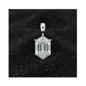 Idées cadeaux de Noël en argent sterling 925 pour maman, papa, femme, mari, pendentifs et breloques en diamant personnalisés uniques, bijoux fins hexagonaux - Product Image 1