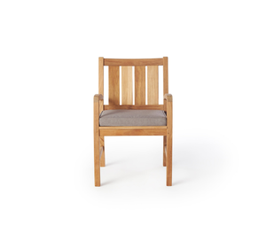 Fauteuil de jardin en teck massif avec coussin, chaise de patio en bois minimaliste, finition naturelle, chaise longue en teck pour villa - Product Image 2