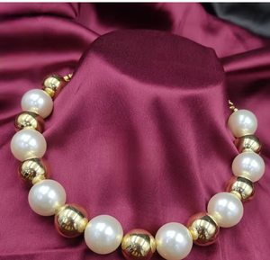 Charming Cute High Quality Brass Gold Plated Pearl Necklace Earring <b>Set</b> Engagement Wedding Party <b>Gift</b> Casual Wear Trendy <b>Women</b> - Product Image 2