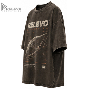 เสื้อยืดคอตตอนแท้ 100% คุณภาพสูง ทรงหลวม ไหล่ตก ไซส์ใหญ่พิเศษ สำหรับผู้ชาย สไตล์วินเทจ - Product Image 3