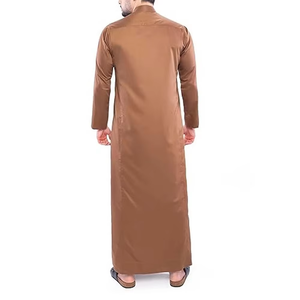 Wholesale Premium Cotton Stand Collar Modest Men's <b>Islamic</b> Eid Plus Size Loose Fit Floor Length Short Sleeve Quick Dry - Product Image 1