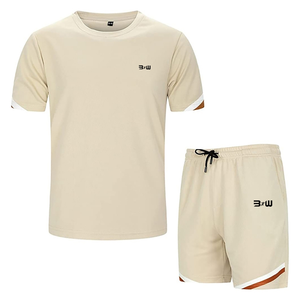 Conjunto de Pantalones Cortos WEAVEON para Hombre, Verano, Casual, Corte Holgado, Diseño Sólido con Estampado Digital, Tela Personalizada - Product Image 1