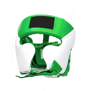 Protège-tête de boxe vert et blanc en cuir PU, équipement de protection pour adultes, unisexe, utilisation universelle - Product Image 1