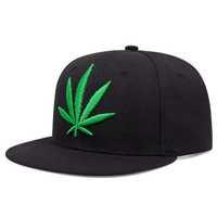 Gorra Snapback Rasta Color Block con Hoja de Cannabis Bordada, Unisex, Estilo Hip Hop, Casual, Primavera Verano, 56-58CM