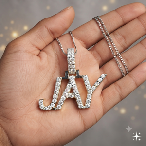 Trendy 10K <b>Solid</b> <b>Gold</b> Personalized Block Script Bling Letter Nameplate Necklace Moissanite Diamond Custom Fine <b>Pendants</b> & Charms - Product Image 5