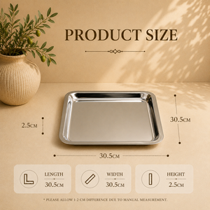 Luxury Stainless Steel Square Serving <b>Tray</b> <b>Mirror</b> Finish Premium Display Platter Minimalist Tableware for Elegant Dining - Product Image 2