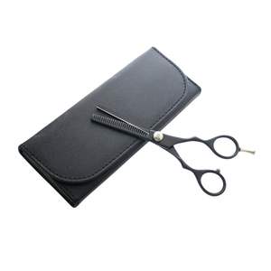 Tijeras Profesionales para Adelgazar el Cabello, Color Negro Mate, para Barbería y Salón, Tijeras de Texturización de Acero Inoxidable con Tornillo Dorado, OEM - Product Image 2