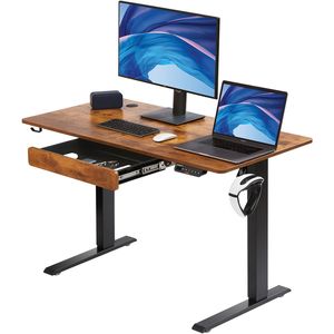 47.2X23.6 cassetto regolabile scrivania elettrica in piedi 3 modalità pezzo intero doppio telaio in metallo 180 LBS capacità Computer scrivania - Product Image 1