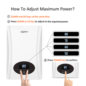 Suministro directo de fábrica 220V 8000W Calentador de agua sin tanque de alta eficiencia Pantalla LED Ducha eléctrica para Hotel Apartamento Baño - Product Image 3