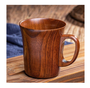 Solid Wood Chinese Tea Mug Cute Personalized Small <b>Beer</b> and Coffee Mug Carton Packed With handle & Custom Logo - Product Image 3