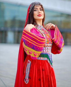 Latest Arrival Girls' <b>Long</b> <b>Sleeve</b> Handmade Embroidered Chiffon Ethnic Vintage Afgani Kuchi <b>Dress</b> High Quality Customized Colors - Product Image 4