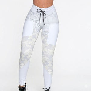 Women Yoga Set Best Quality Textured Solid Stitch Digital Print 2 Piece Breathable High Waist - Product Image 1