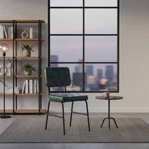 Luxury Dining Chair with Tufted Backrest and Seat Metal Frame Accent Chair for Home Restaurant Cafe Hotel Furniture - Product Image 6