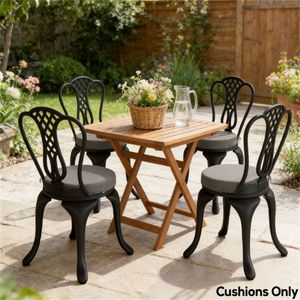 Set di 4 Cuscini Circolari per Terrazza Esterna Grigio Scuro - Solo Cuscini - Product Image 1