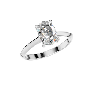 Bague de fiançailles solitaire en diamant de laboratoire ovale certifié IGI 1 carat, or massif 9K plaqué rhodium, cadeau de luxe OEM ODM - Product Image 6