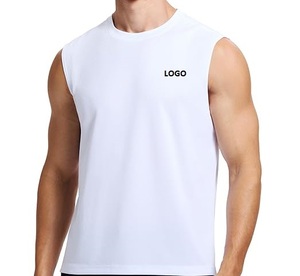 เสื้อกล้ามลำลองผ้าฝ้ายแท้ 100% สำหรับผู้ชาย คอกลม แขนกุด เสื้อยืดกีฬา ระบายอากาศ แห้งเร็ว เป็นมิตรกับสิ่งแวดล้อม เหมาะสำหรับออกกำลังกาย - Product Image 5