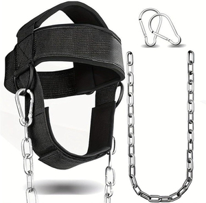 Arnés de Cuello Ajustable Unisex con Correa de Barbilla Antideslizante 100% Lana para Levantamiento de Pesas, Entrenamiento de Fuerza y Ejercicios en Casa - Product Image 4