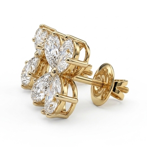 Pendientes de Diamantes Minimalistas de Oro Fino de 14K con Certificado IGI, Corte Pera Clásico, Joyería para Mujer, Boda - Product Image 2