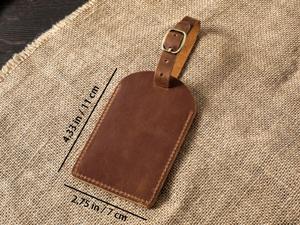 Personalized Genuine Leather Luggage <b>Tags</b> Travel Bag Labels Privacy Cover <b>Suitcase</b> Name <b>Tags</b> Bulk Event LMP-0248 - Product Image 4