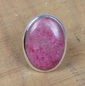 Anillo de Rodonita Rosa Natural, Plata de Ley 925, Anillo de Piedras Preciosas Hecho a Mano, Joyería Fina para Mujer - Product Image 2