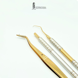 Juego de Exploración Dental Manual de 3 Piezas de Acero Inoxidable de Alta Calidad, Reutilizable, Ergonómico, con Sonda y Pinzas Doradas, Grado A+ - Product Image 4
