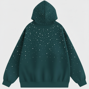 Custom Rhinestone Hoodie Unisex High Quality Custom Diamond Cotton Fleece <b>Pullover</b> <b>Men</b> Rhinestone Hoodie - Product Image 6