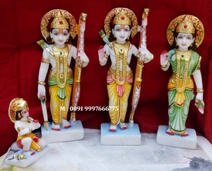Makrana-mármol blanco puro, nuevo diseño, Lord Shri Ram Ji, Laxman y Mata Sita, escultura de pie bonita - Product Image 4