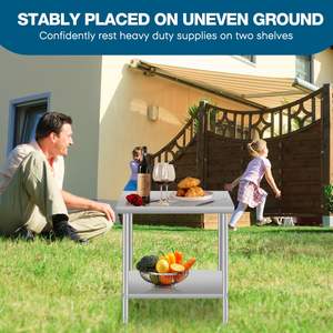 Étagère commerciale de Table de préparation de cuisine en acier inoxydable 48 \ "* 24 \" pour la fabrication commerciale en acier de Table de travail à domicile de Restaurant - Product Image 2