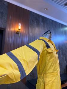 Yellow Reflective High Visibility Safety Coverall Flame Retardant Workwear Unisex Protective Uniform 500-800C Heat <b>Resistant</b> - Product Image 6