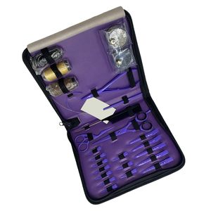 Kit d'outils de pose d'extensions capillaires de dernière génération avec accessoires personnalisés en beige ou couleur personnalisée et étiquetage avec logo personnalisé - Product Image 4