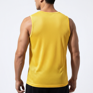 <b>Mens</b> Sports Quick Dry <b>Tank</b> <b>Top</b> Solid Basketball Custom Logo Mesh Vest Breathable Running Active Exercise 100% Polyester High - Product Image 3