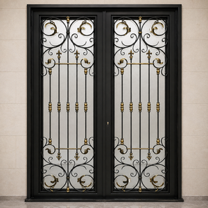 Puerta Exterior Moderna con Diseños de Hierro Forjado: Puertas de Entrada Hechas a Mano Personalizadas para Hogares Elegantes con Durabilidad Duradera - Product Image 1
