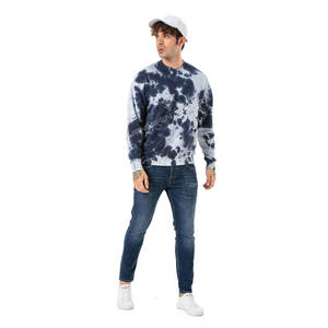 Sudadera Deportiva de Invierno para Hombre, Cuello Redondo, Estampado Tie-Dye, 100% Algodón Felpa, Manga Larga, Logotipo Personalizado OEM, Transpirable, Resistente al Viento - Product Image 3