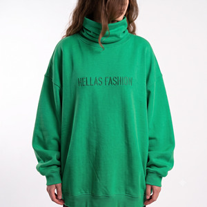 Sudadera Premium Oversize de Felpa con Cuello Mockneck Personalizada para Mujer, Bordada, Estilo Universitario, Directo de Fábrica - Product Image 1