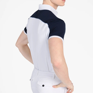 Top Soft Lightweight <b>Men</b> Horse Riding <b>Base</b> <b>Layer</b> Short Sleeves Fabric Breathable Training Equestrian Riding Shirt Customized - Product Image 3