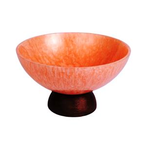 Bol de service écologique en résine mouchetée orange, base marron, vaisselle artisanale, vaisselle de cuisine haut de gamme, vaisselle de fête, art moderne indien - Product Image 1