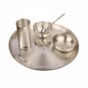 Service de table en laiton pour mariage, vaisselle traditionnelle indienne Thali, assiette, bol, cuillère, tasse, vaisselle en gros pour hôtels - Product Image 4