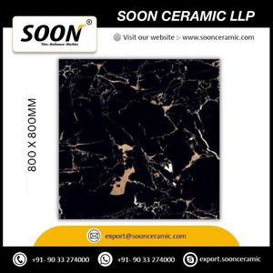 APOLLOW BLACK Carreaux de porcelaine vitrifiés brillants 80 x 80 cm pour la décoration de chambre et de salon, faits à la main, prochainement disponibles - Product Image 2