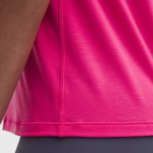 Camiseta sin Mangas Rosa para Mujer, Cuello Redondo, Color Sólido, Deportiva, Tejida, Transpirable, para Entrenamiento, Largo Regular - Product Image 4