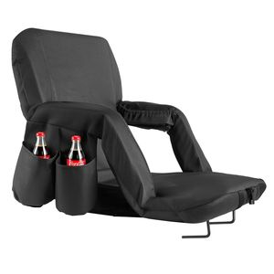 Sedia da Stadio Regolabile a 6 Angolazioni con Cuscino da 2,9 Piedi, Sedia da Tribuna con Supporto per la Schiena e Braccioli, Sedia da Spiaggia Larga - Product Image 1