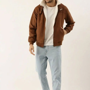 Customized New Fashion <b>Men's</b> Genuine Leather <b>Jacket</b> Waterproof Breathable Winter Hooded High Quality Chest Big Pockets Brown - Product Image 4